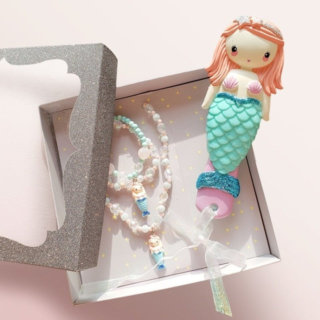 Disney Princess Comb Set Frozen Elsa The Little Mermaid Ariel Cartoon 3D Stereo Air Cushion Comb Girl Accessories Combination