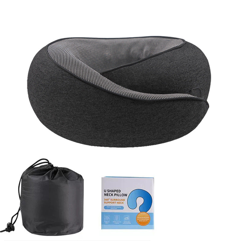 U-shaped Neck Pillow Memory Foam Travel Pillow for Airplane and Office Use, Anti-tilt Design, Essential for Travel