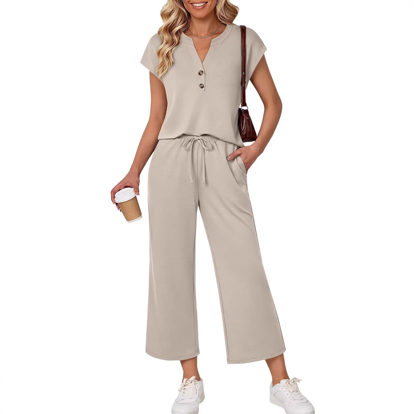 Casual Two-Piece Set for Women Travel Outfit Fashion Cruise Wear