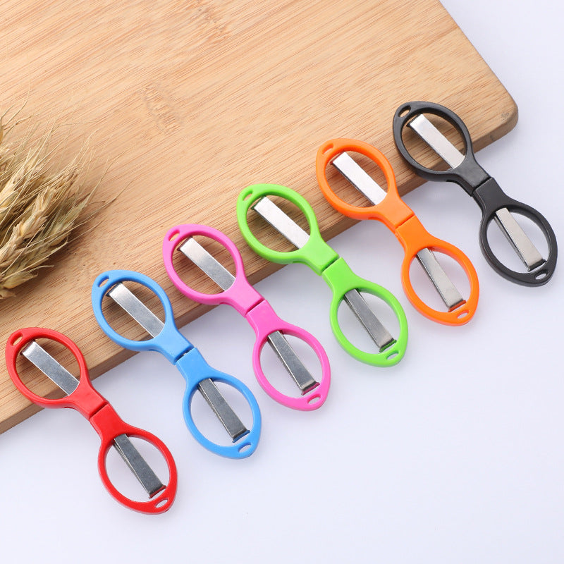 Multifunctional Folding Scissors Plastic Handle 8-Character Stretch Scissors Outdoor Travel Fishing Scissors Small Scissors