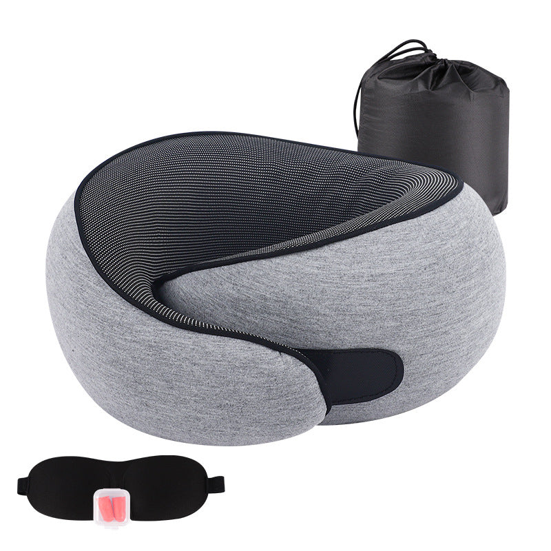U-shaped Neck Pillow Memory Foam Travel Pillow for Airplane and Office Use, Anti-tilt Design, Essential for Travel