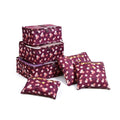 Printed travel storage bag set of 6 pieces, travel clothing sorting bag, waterproof clothing storage bag