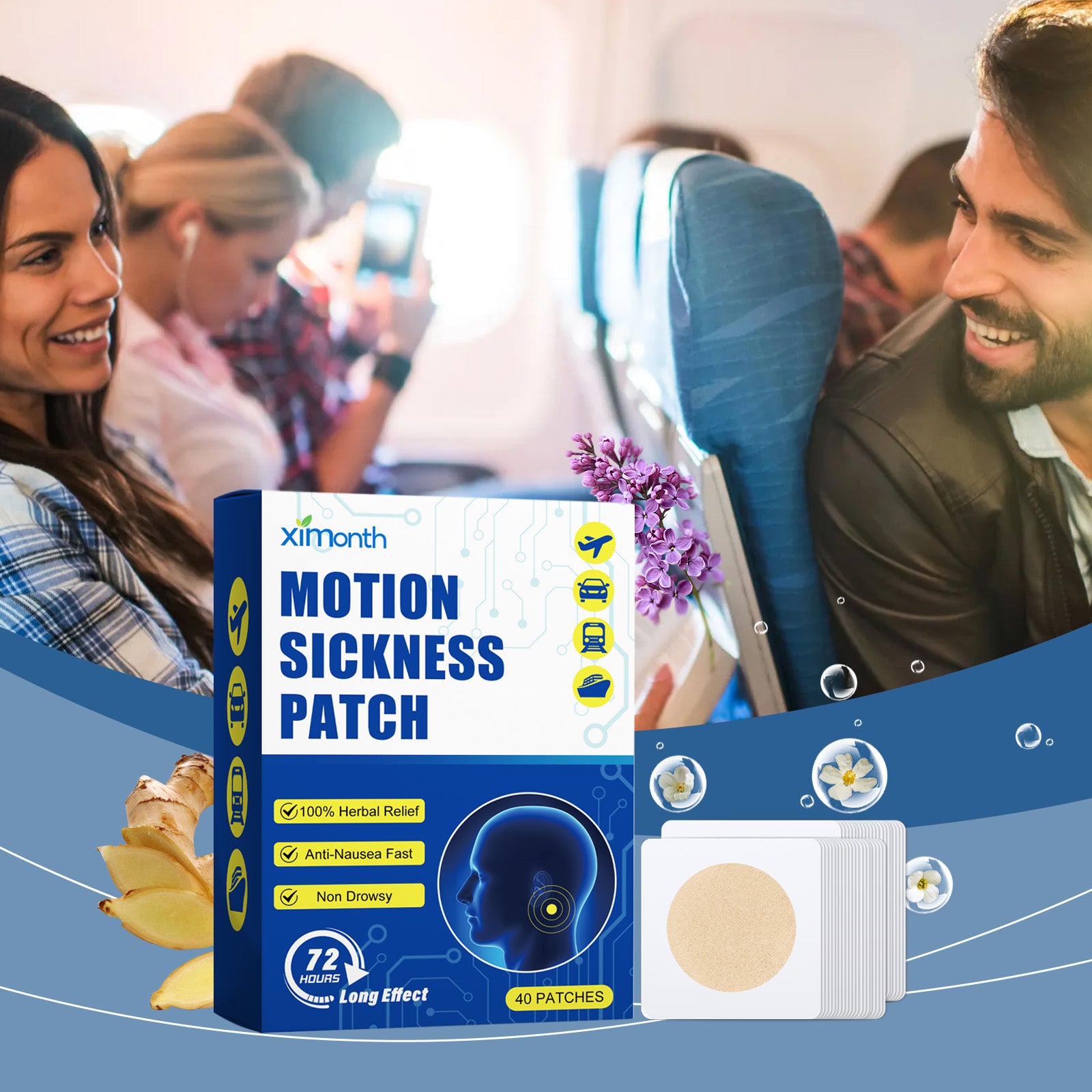 Motion Sickness Sticker For Travel Sickness And Nausea Portable Behind The Ear Sticker