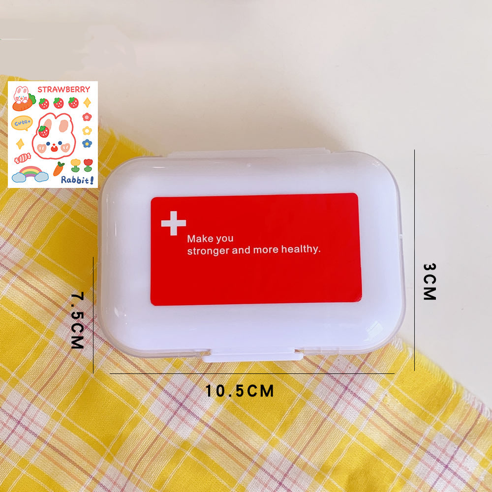 Portable Home Separated Pill Box Travel Mini Box Storage Box Transparent Pill Box Cute Storage Bo