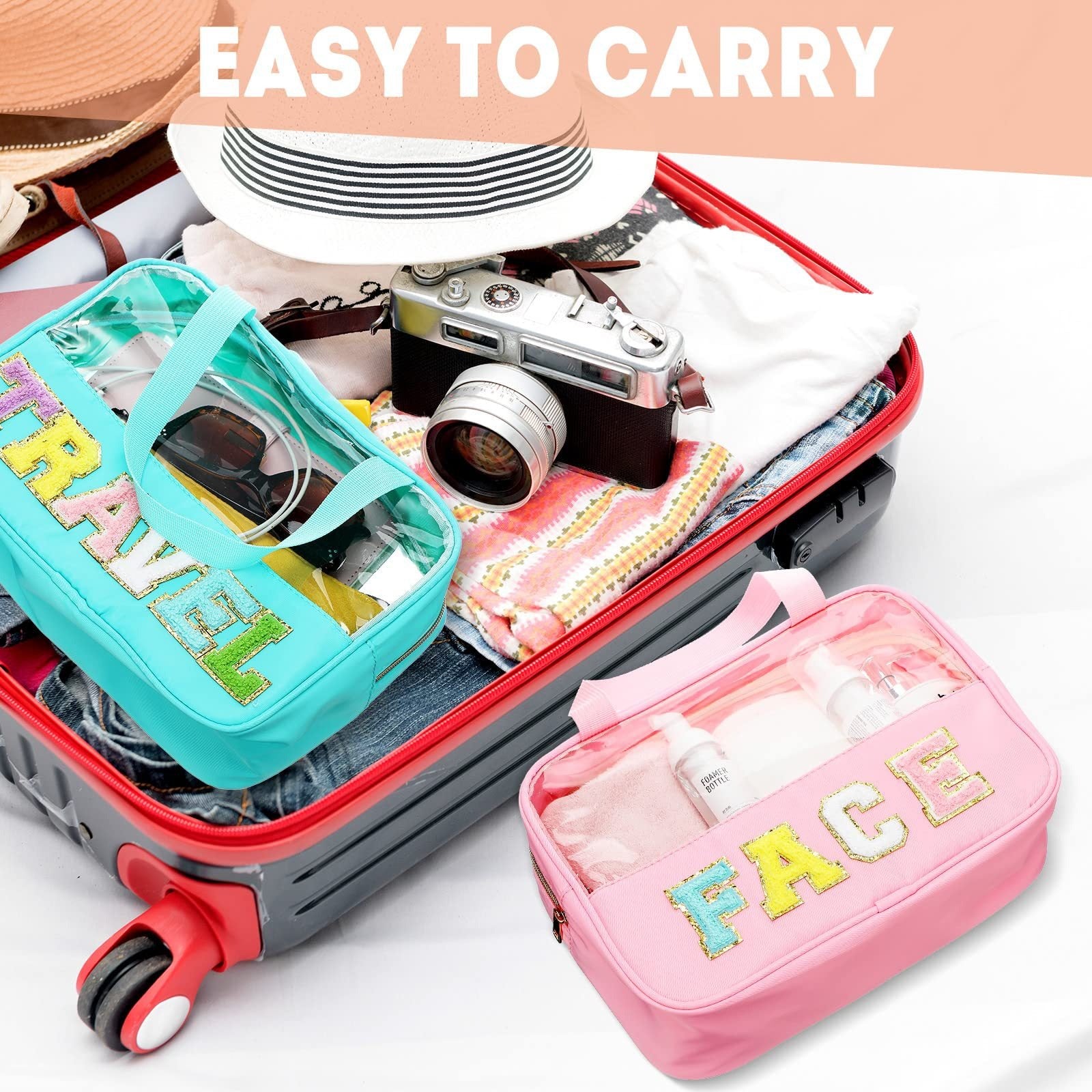 New waterproof large travel toiletries storage bag with fabric embroidery makeup storage handbag