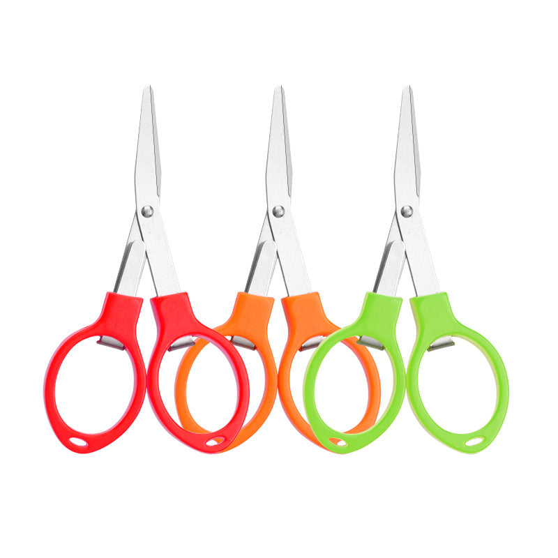 Multifunctional Folding Scissors Plastic Handle 8-Character Stretch Scissors Outdoor Travel Fishing Scissors Small Scissors