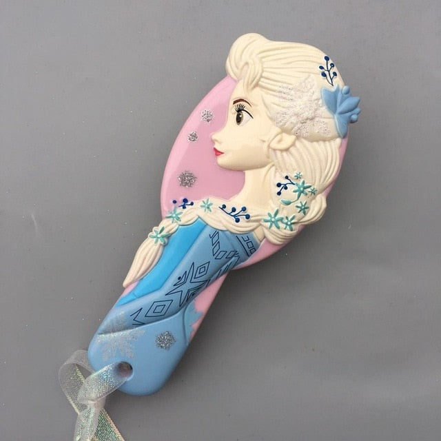 Disney Princess Comb Set Frozen Elsa The Little Mermaid Ariel Cartoon 3D Stereo Air Cushion Comb Girl Accessories Combination