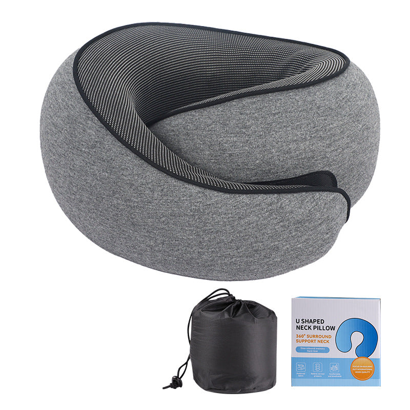 U-shaped Neck Pillow Memory Foam Travel Pillow for Airplane and Office Use, Anti-tilt Design, Essential for Travel