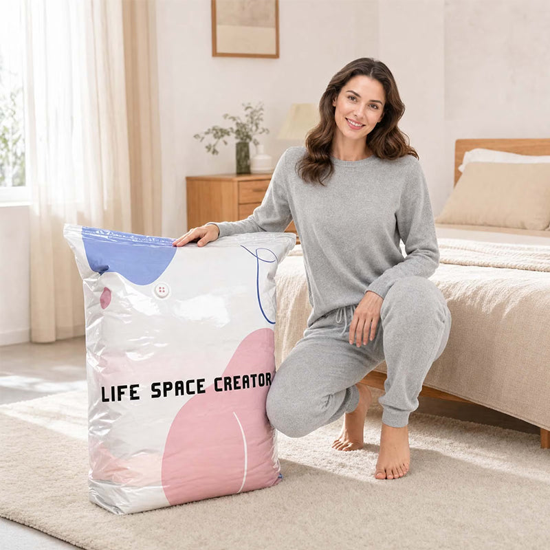 Reusable Vacuum Storage Bags - No Vacuum Needed