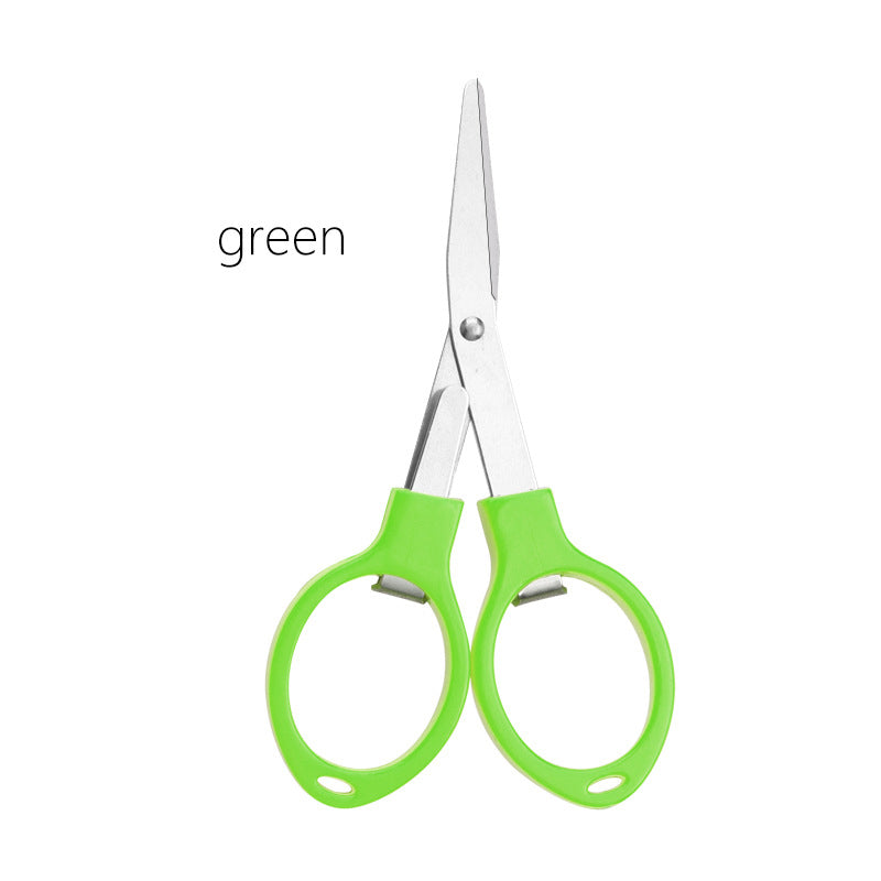 Multifunctional Folding Scissors Plastic Handle 8-Character Stretch Scissors Outdoor Travel Fishing Scissors Small Scissors