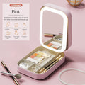 Multi-purpose Portable LED Makeup Mirror Travel Cosmetics Storage Box Smart Touch Vanity Mirror For Girl