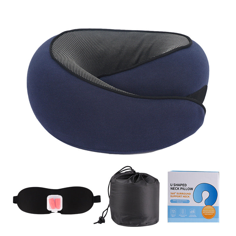U-shaped Neck Pillow Memory Foam Travel Pillow for Airplane and Office Use, Anti-tilt Design, Essential for Travel