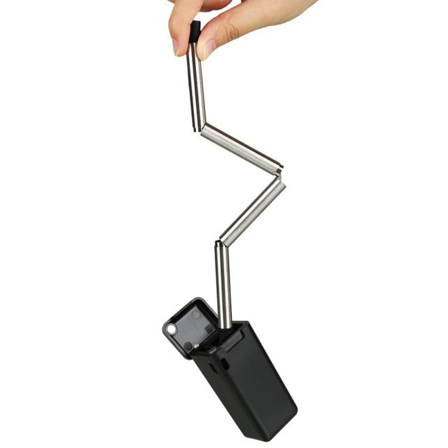 CollaFoldable Straw Collapsible Reusable Metal Stainless Steel Straw Travel Household Drinking Straws Kitchen Bar Accessories
