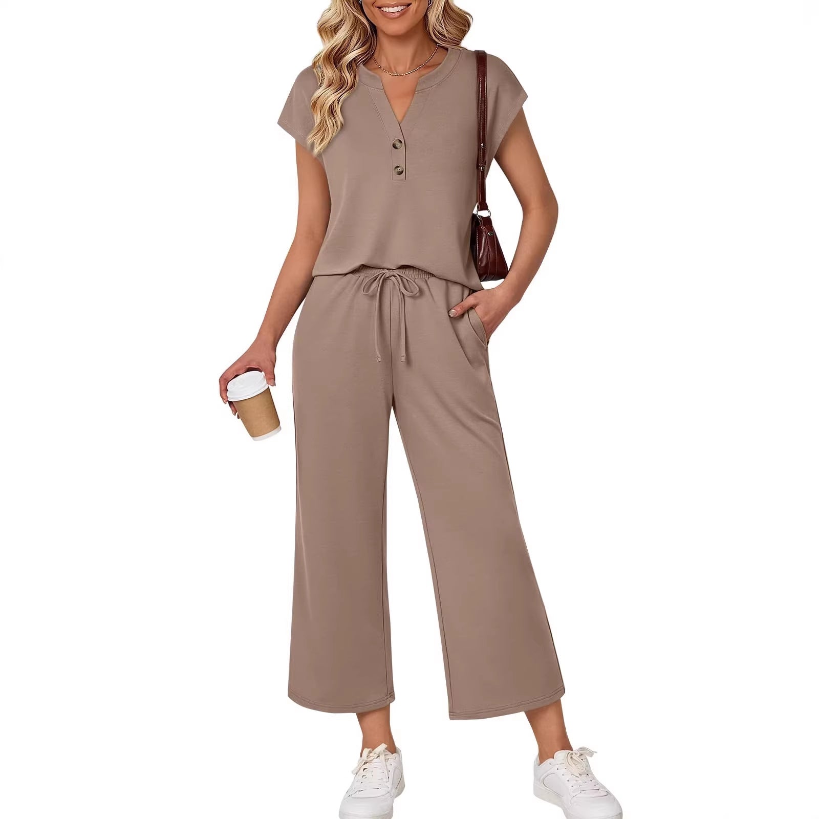 Casual Two-Piece Set for Women Travel Outfit Fashion Cruise Wear