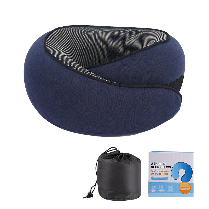 U-shaped Neck Pillow Memory Foam Travel Pillow for Airplane and Office Use, Anti-tilt Design, Essential for Travel