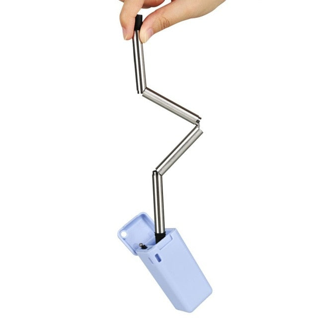 CollaFoldable Straw Collapsible Reusable Metal Stainless Steel Straw Travel Household Drinking Straws Kitchen Bar Accessories