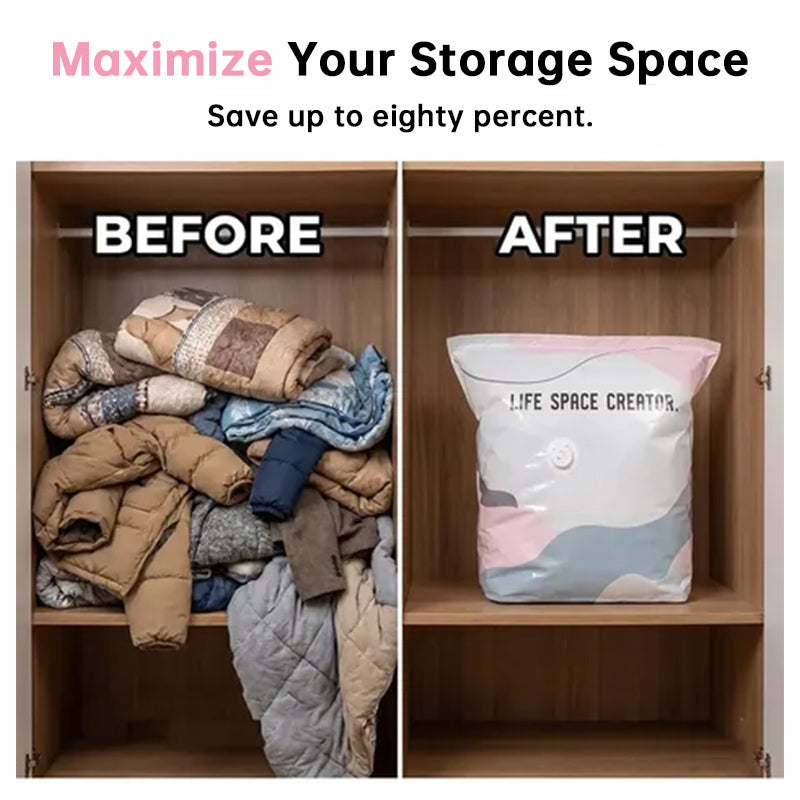 Reusable Vacuum Storage Bags - No Vacuum Needed