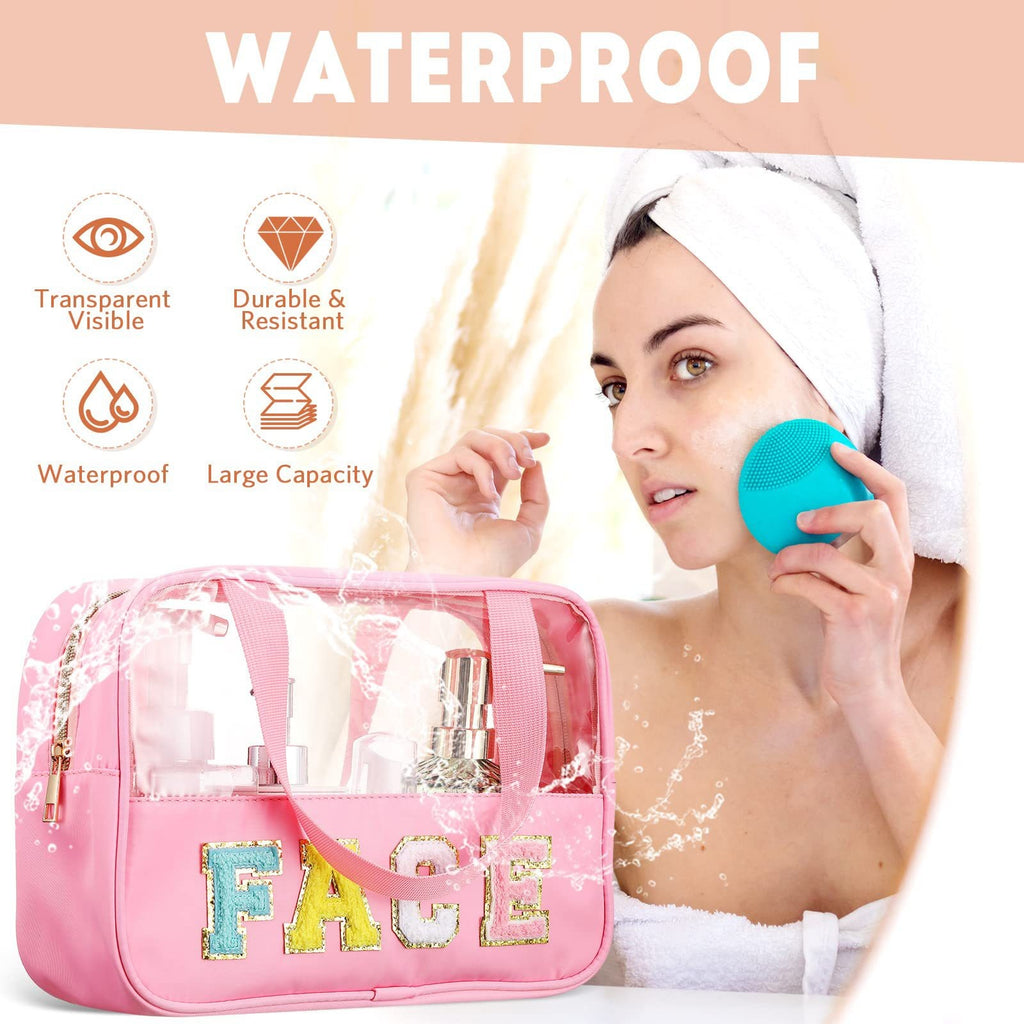 New waterproof large travel toiletries storage bag with fabric embroidery makeup storage handbag