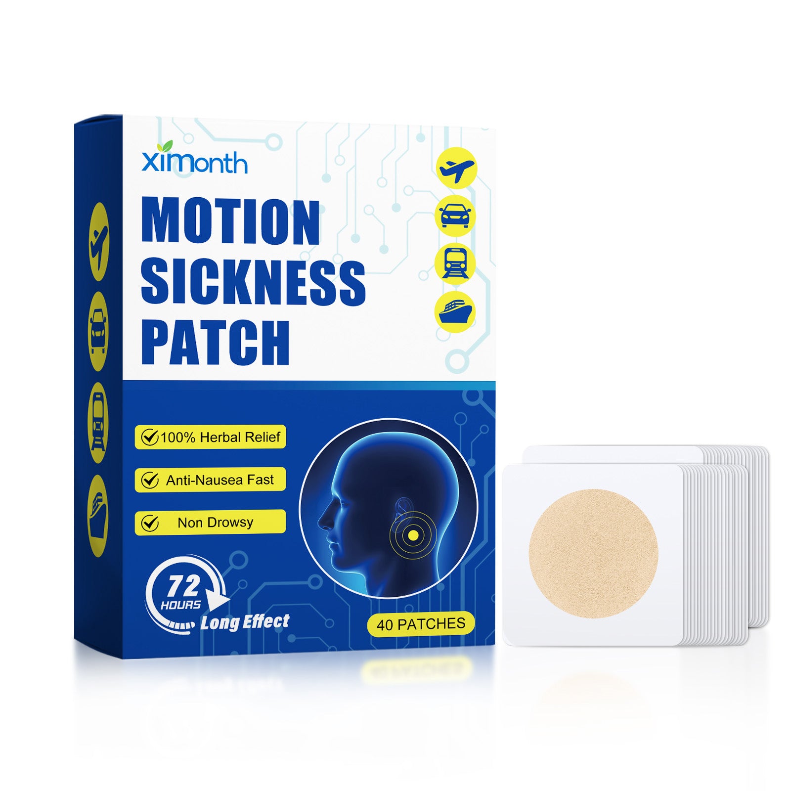 Motion Sickness Sticker For Travel Sickness And Nausea Portable Behind The Ear Sticker