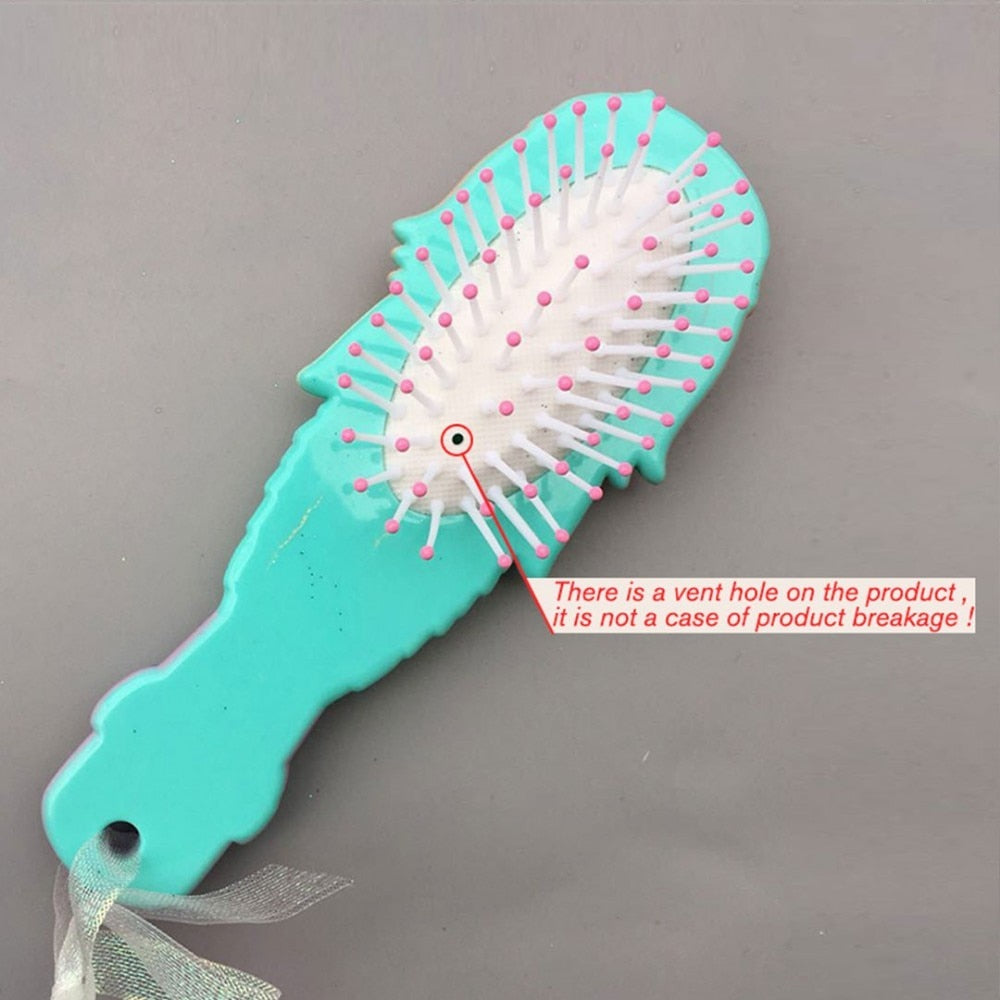 Disney Princess Comb Set Frozen Elsa The Little Mermaid Ariel Cartoon 3D Stereo Air Cushion Comb Girl Accessories Combination