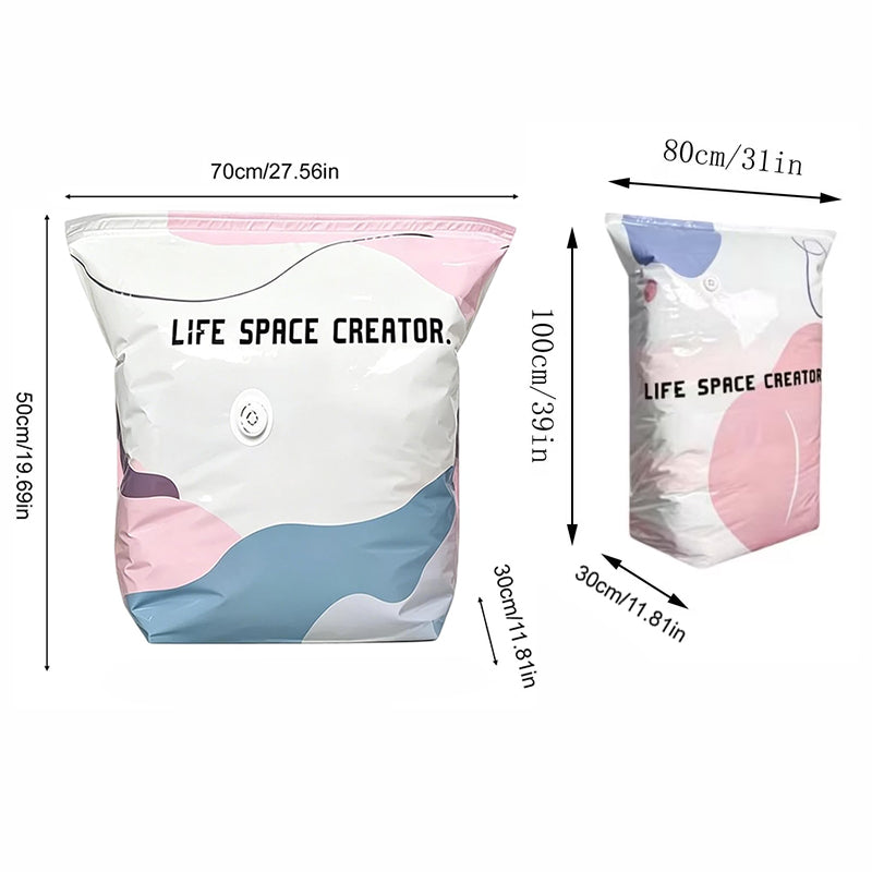 Reusable Vacuum Storage Bags - No Vacuum Needed