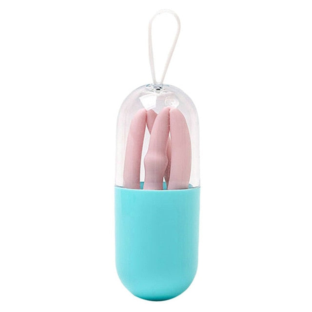 Collapsible Silicone Foldable Reusable Straw with Carrying Case and Cleaning Brush Travel Home, Office Drink Kitchen Accessories