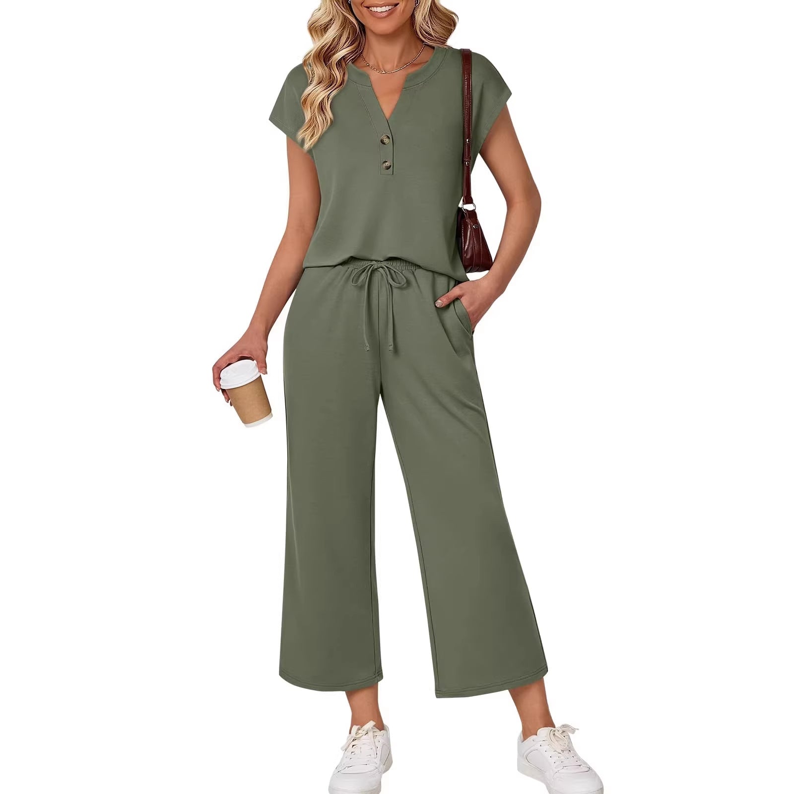 Casual Two-Piece Set for Women Travel Outfit Fashion Cruise Wear
