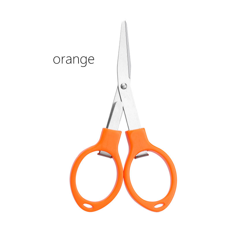 Multifunctional Folding Scissors Plastic Handle 8-Character Stretch Scissors Outdoor Travel Fishing Scissors Small Scissors